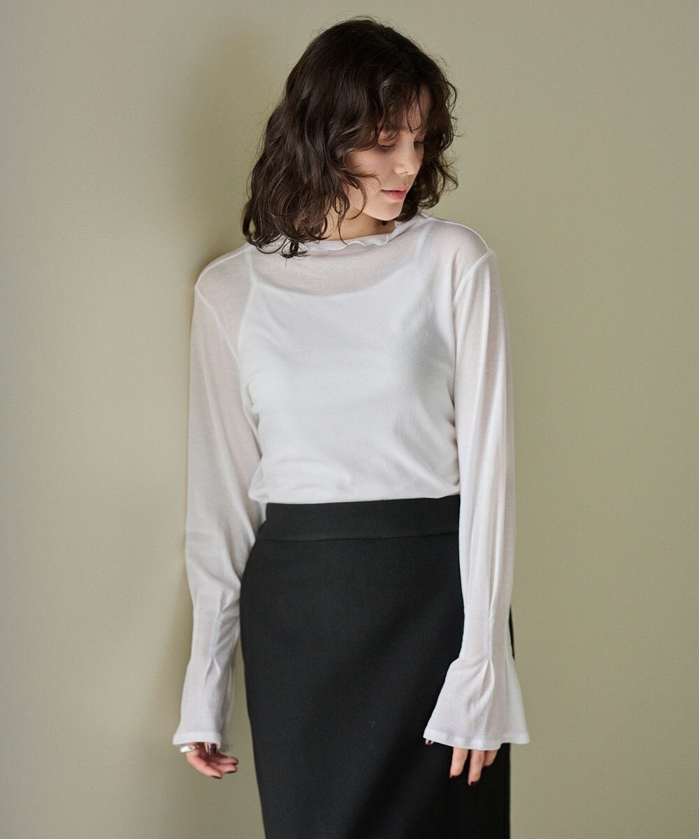 #Newans 【洗濯機可能】フレアカフスシアープルオーバー 