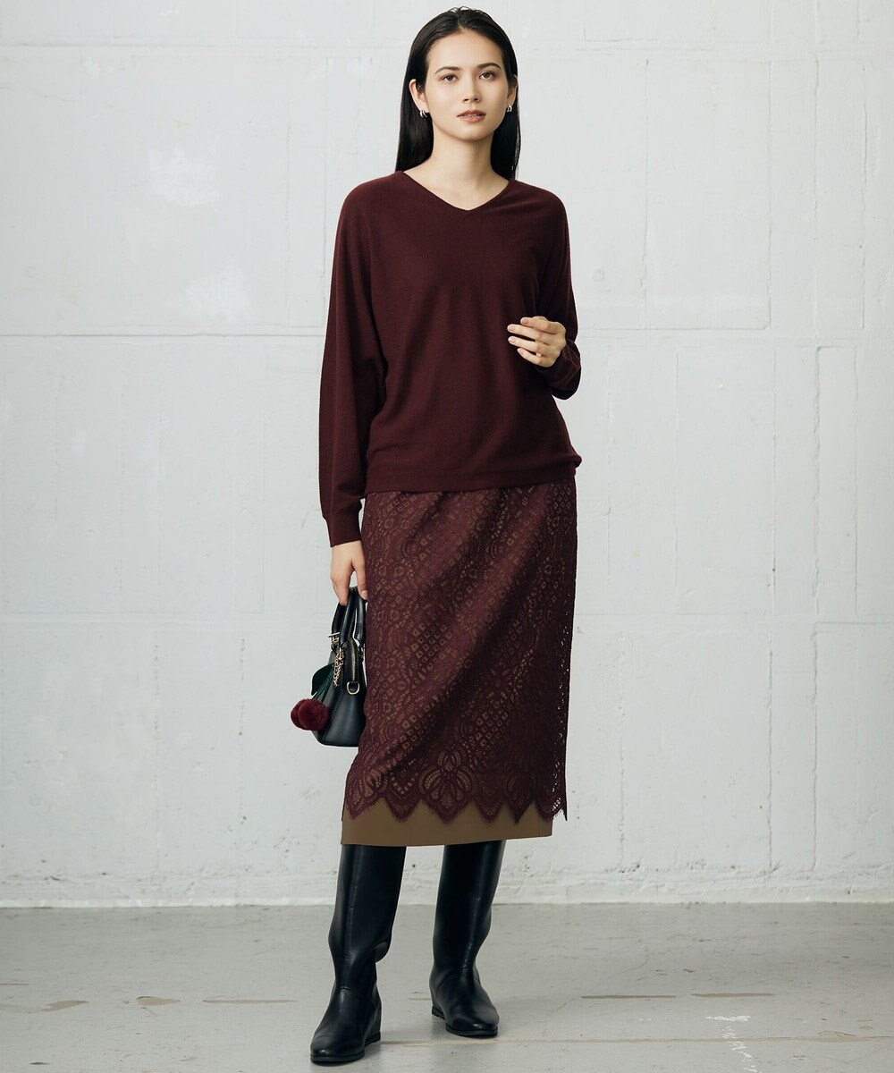 自由区 L 【カタログ掲載】ファインウールカシミヤドルマンシルエット ニット 