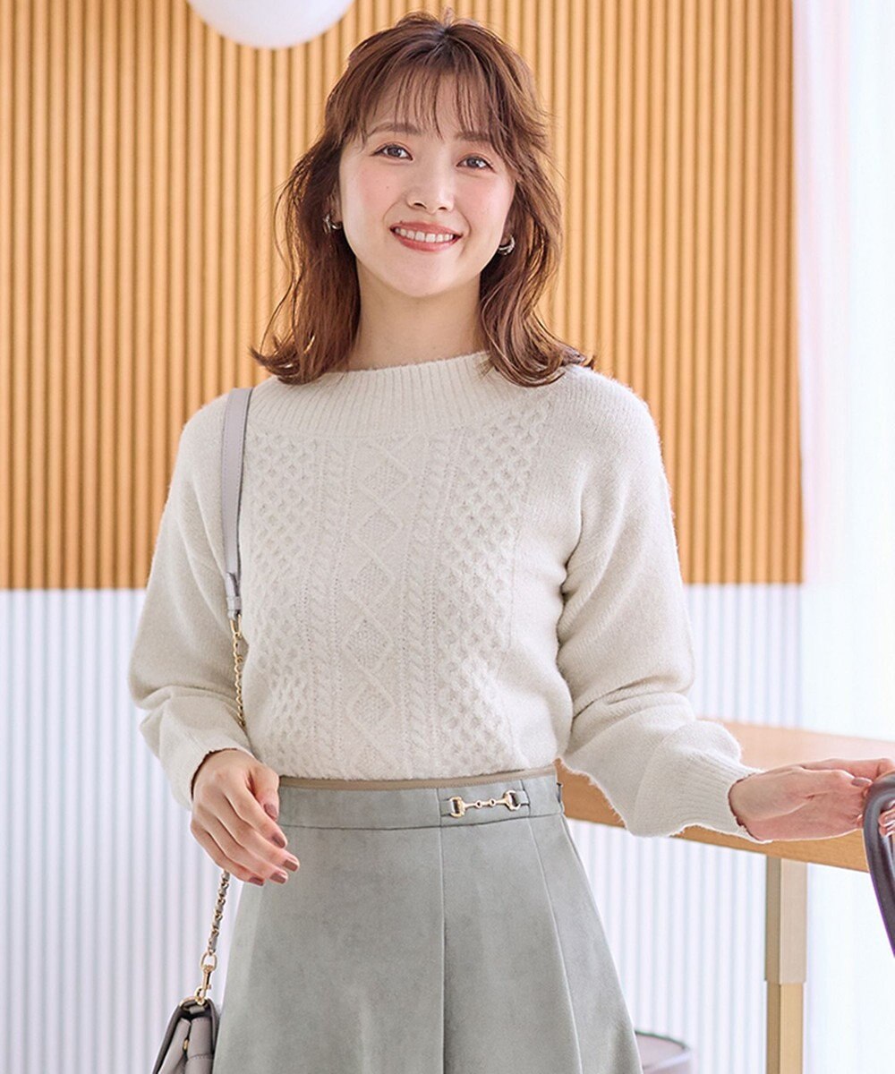 ANY SIS S 【洗える】ラメケーブル ニット 