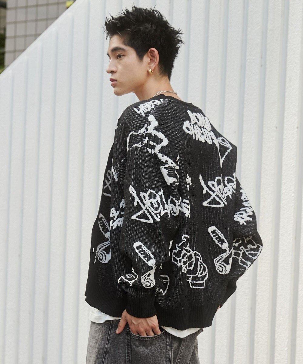 WEGO ベロアモールグラフィティカーディガン 