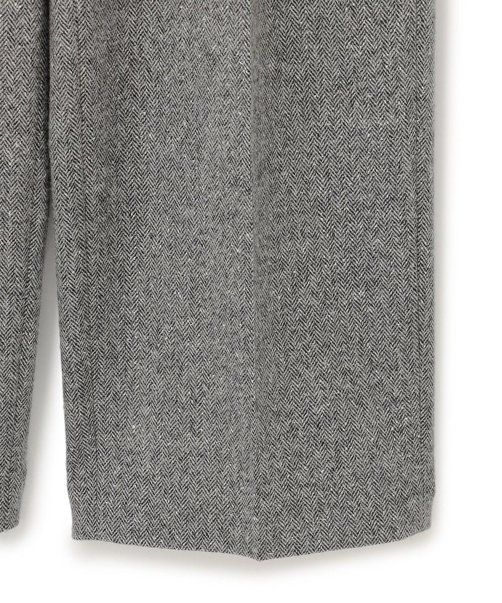 23区 L シルクネップヘリンボーン ワイドパンツ 