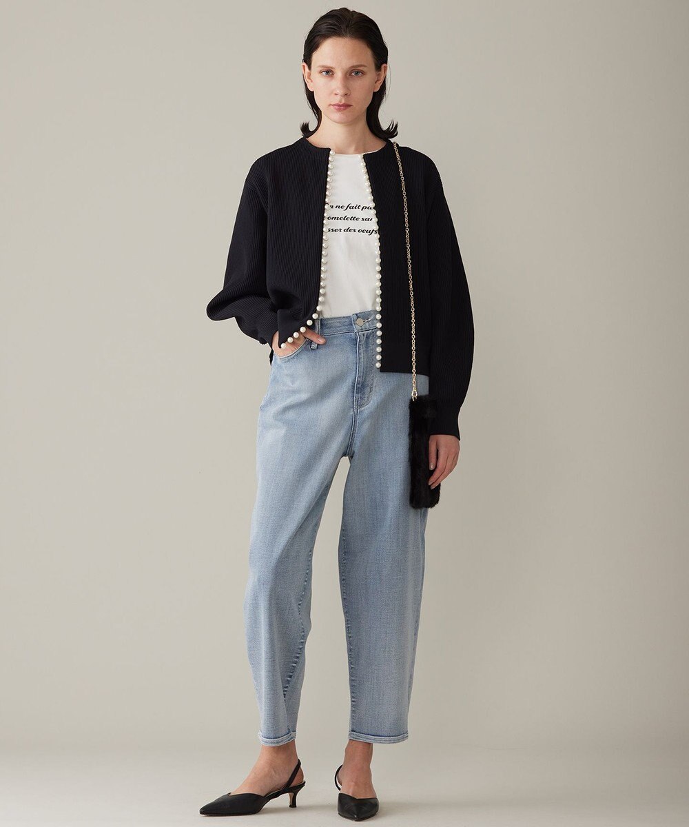 自由区 L 【洗える】パールディティールニット カーディガン 