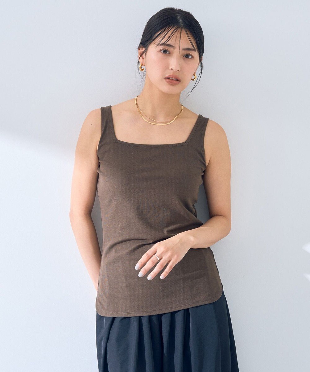 YECCA VECCA 2wayスクエアリブタンクトップ 