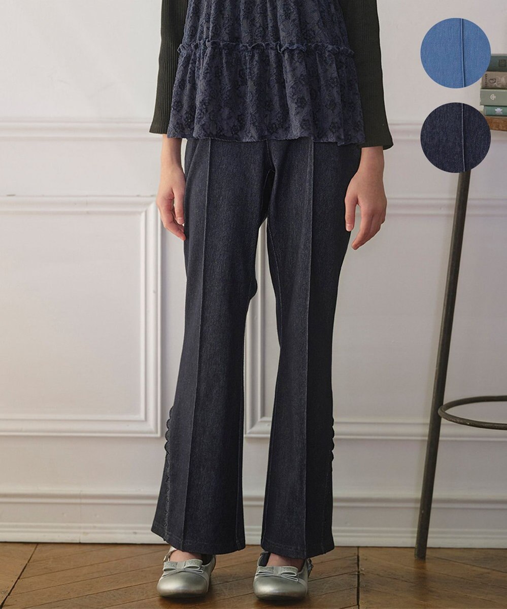 組曲 KIDS 【150-160㎝】フレア デニムパンツ 