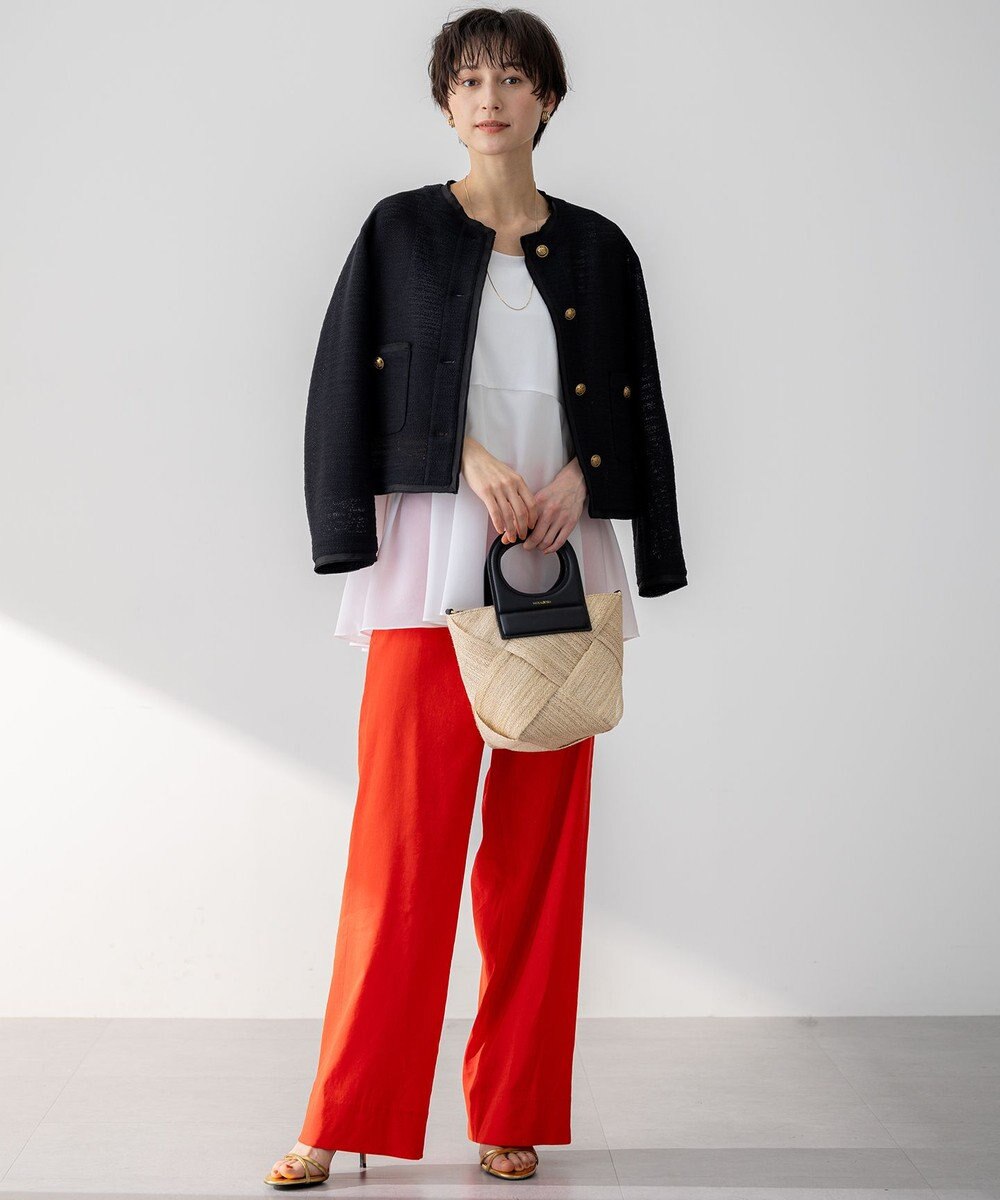 23区 【洗える】ナチュラルコットンベア タフタコンビ タンクトップ 