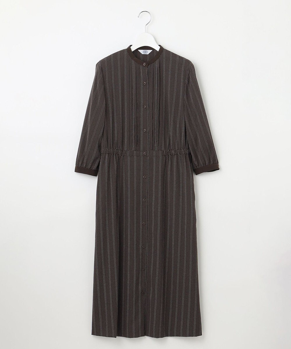 J.PRESS LADIES L 【洗える】ドットデシンプリント ピンタック ワンピース 