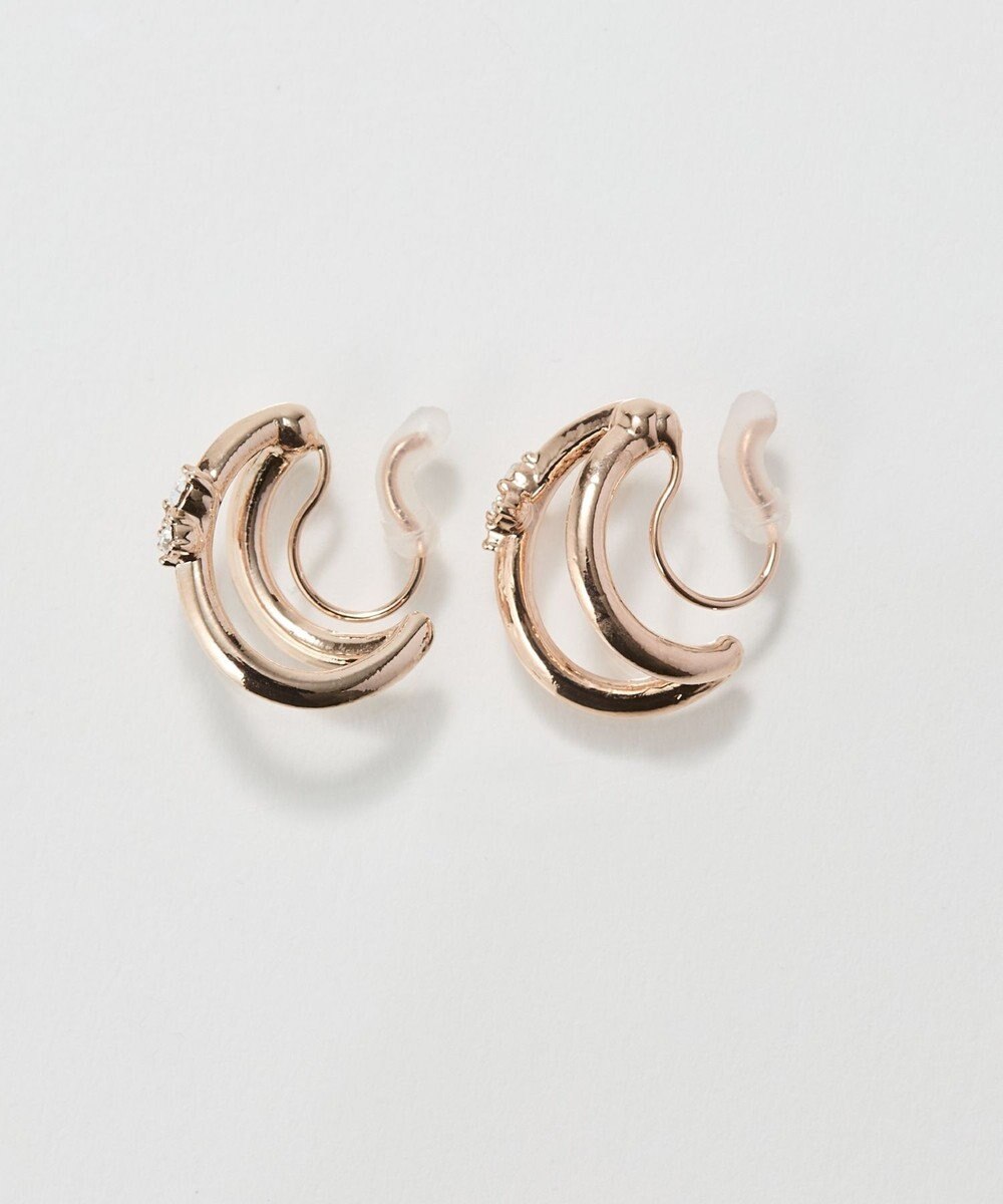 Phoebe 〈痛くないシリーズ/アレルギー対応〉シャイニーダブルフープライトフィットイヤリング　シャンパン 