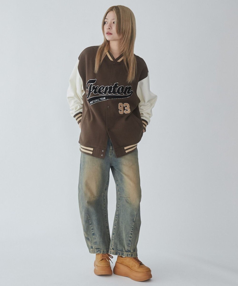 WEGO 【ユニセックス着用ITEM/MLサイズ展開】サガラワッペンスウェットスタジャン 