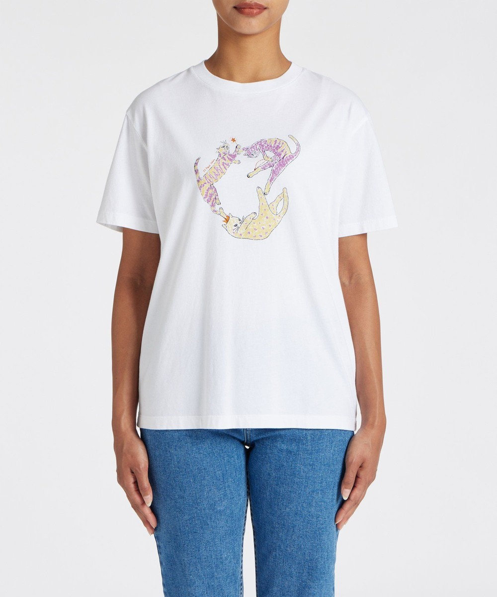 Paul Smith PS Dancing Cat 半袖Tシャツ ホワイト