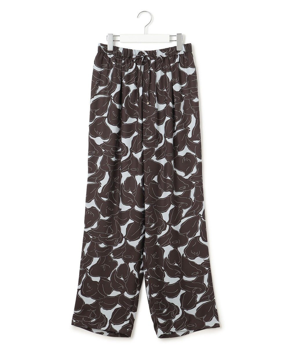 23区 L 【洗える】Ratti フラワーアートプリント ワイド パンツ 