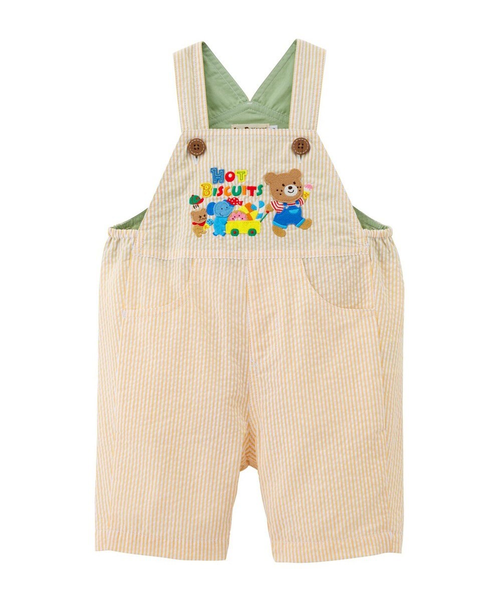 MIKI HOUSE HOT BISCUITS 【70-110cm】 ビーンズ×お菓子シリーズ サッカー素材オーバーオール 