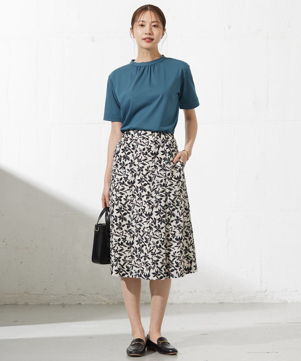 J.PRESS LADIES L 【接触冷感】プレーティングジャージー モックネック カットソー 