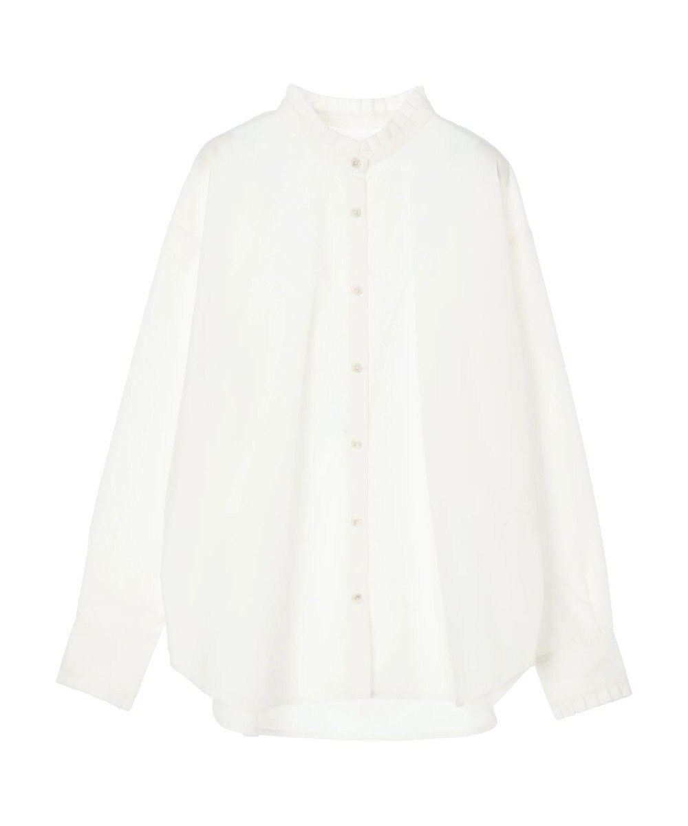 earth music&ecology スタンドフリルシャツ 