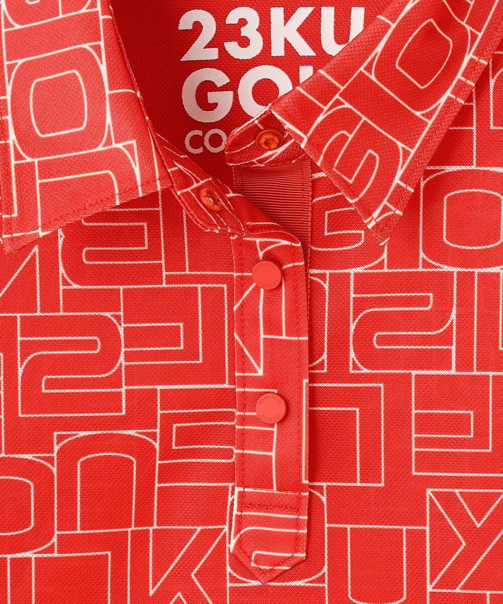 23区GOLF 盛夏対応のマルチ機能【接触冷感・UVケア・吸水速乾】【WOMEN】総ロゴ カノコシャツ 