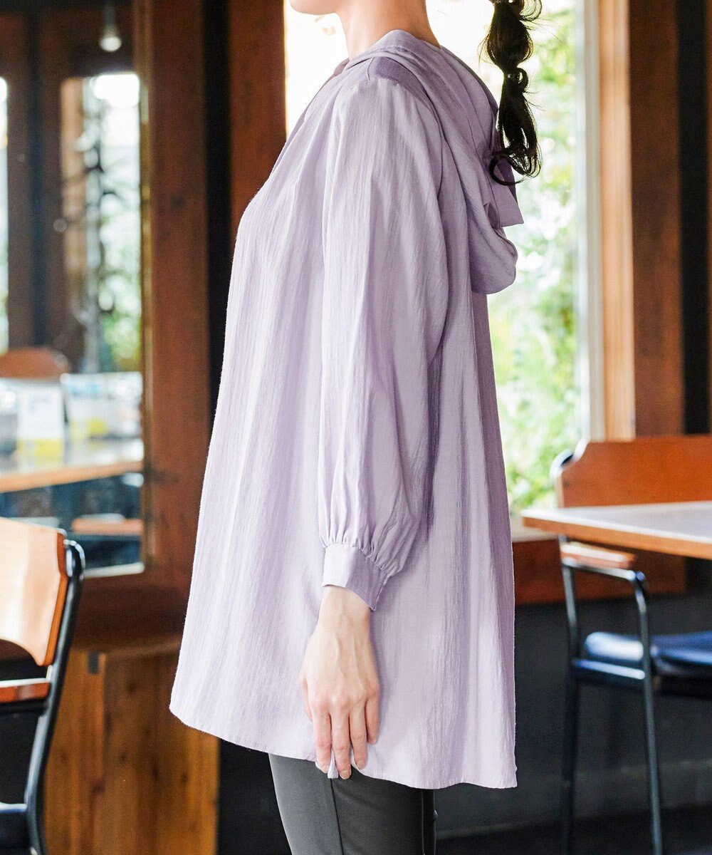 Tiaclasse L 【洗える】フード付きフレアチュニック 