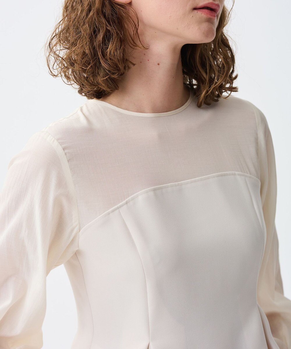 uncrave 【防シワ・洗濯機洗い可】ウォッシャブルダブルクロス ビスチェ ブラウス 