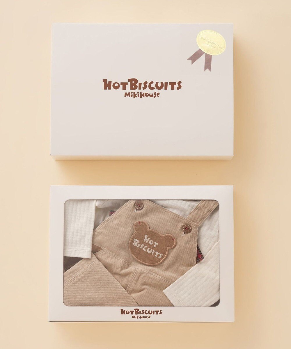 MIKI HOUSE HOT BISCUITS コーデュロイ オーバーオール＆モックネックTシャツギフトセット【BOX付き】 