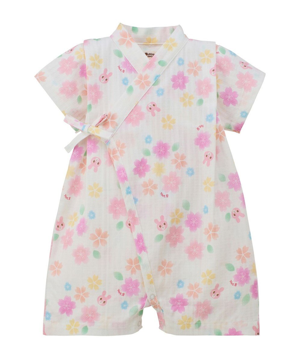 MIKI HOUSE HOT BISCUITS 【60-80cm】総柄 甚平オール 