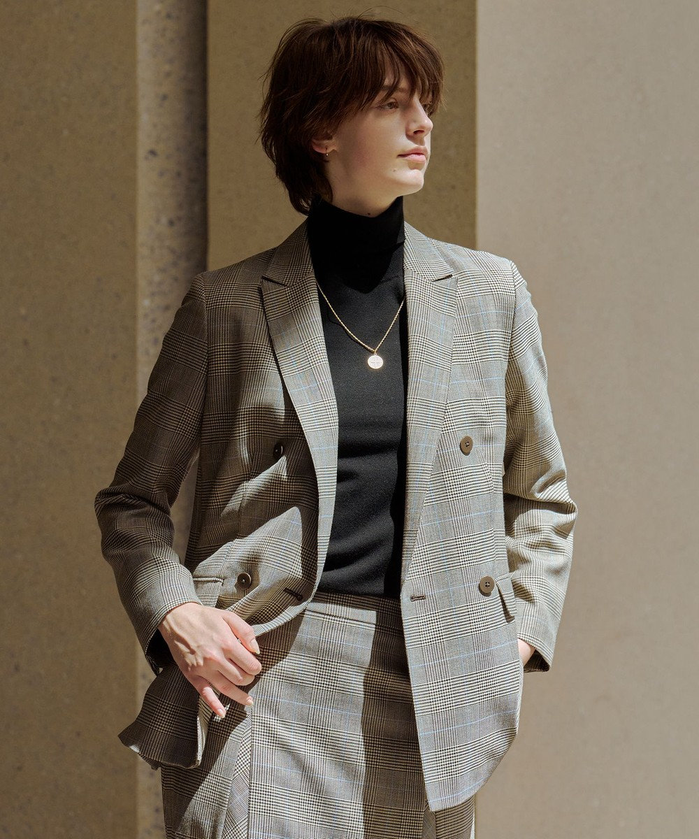 J.PRESS LADIES S モナベールツイル チェック ダブル ジャケット 