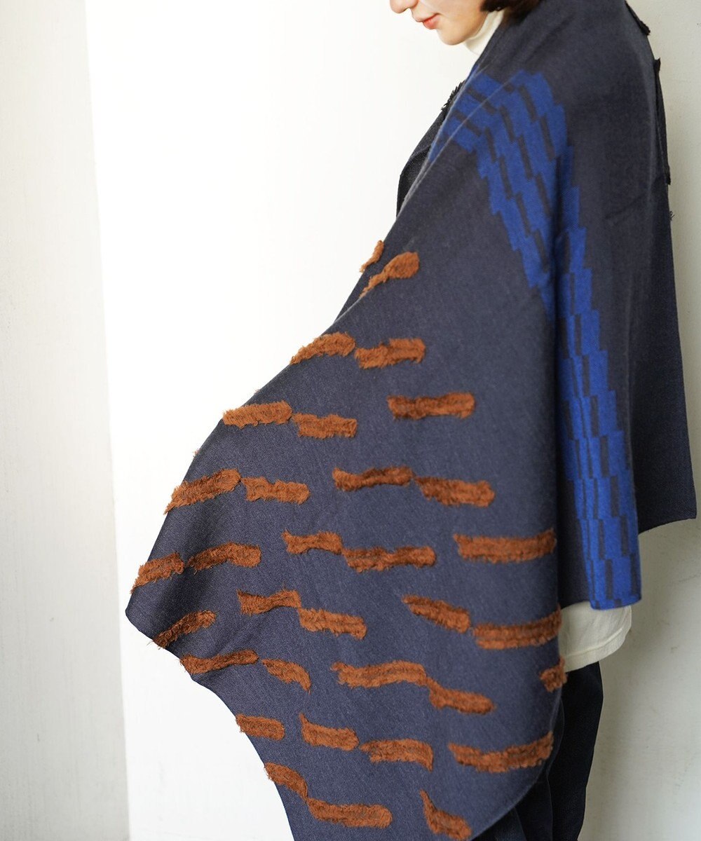 POLS ウールカットジャカードストール 