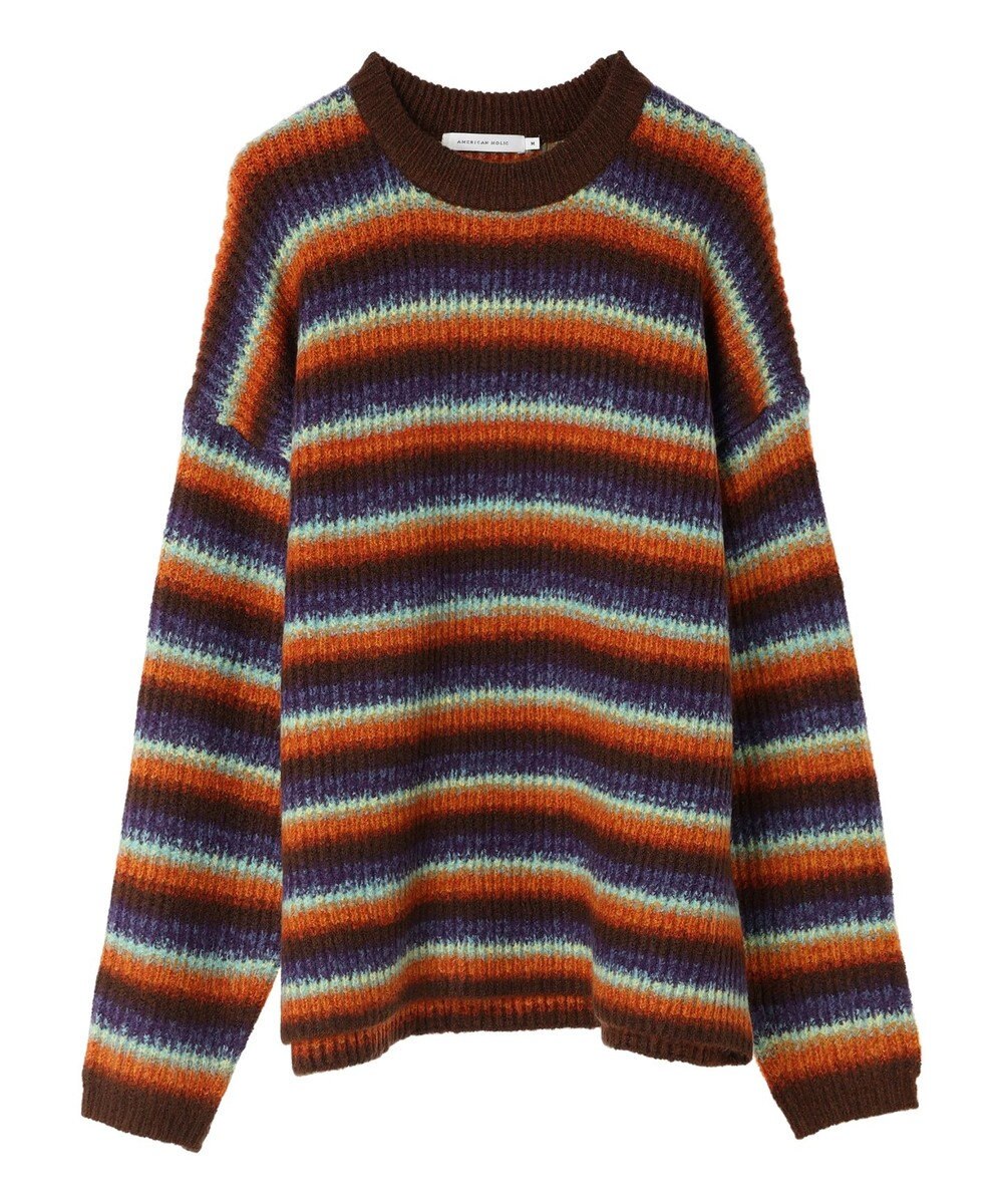 AMERICAN HOLIC グラデーションボーダーニットプルオーバー 