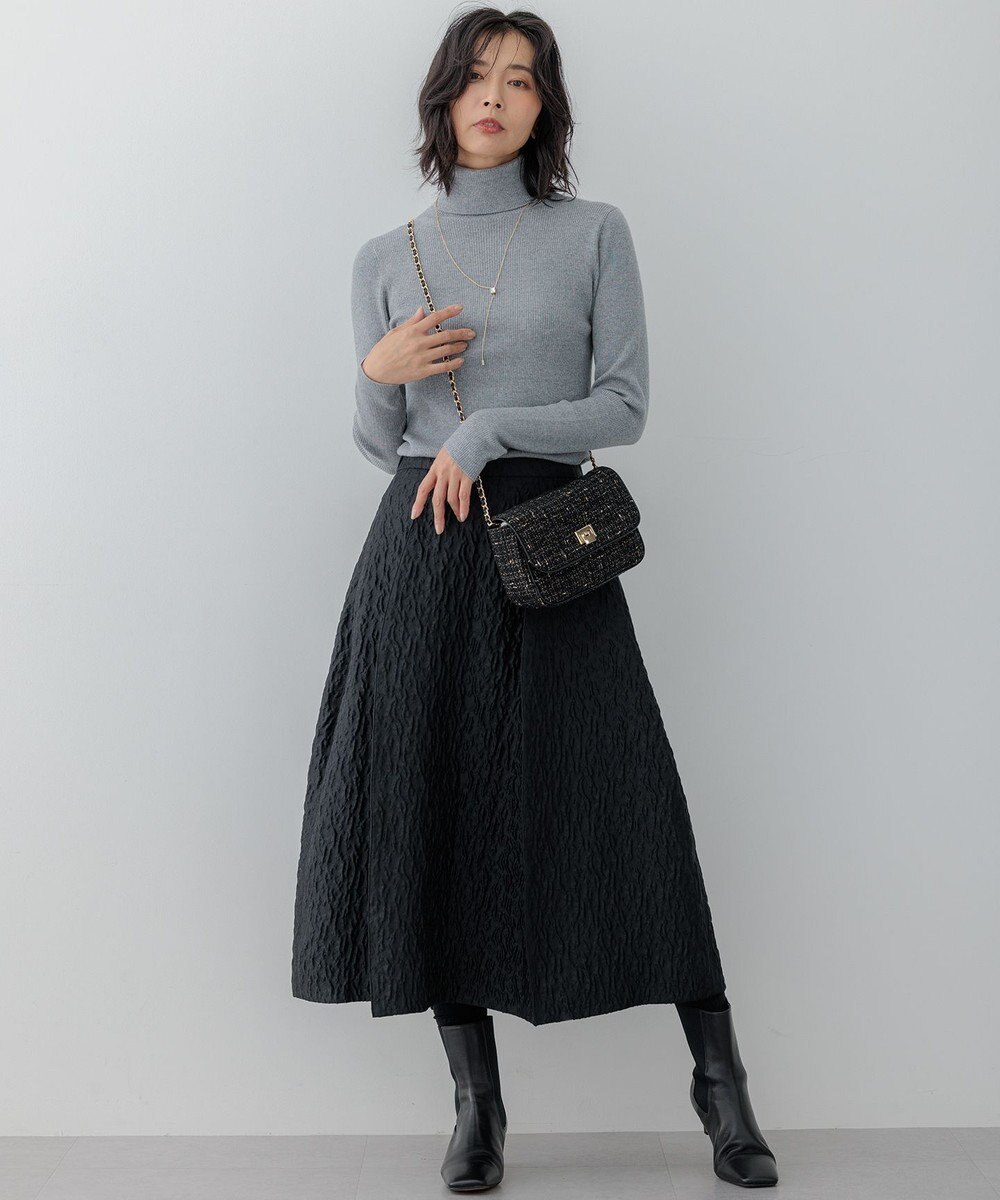 23区 【Oggi1月号/CLASSY.11月号掲載】ウーステッドウール リブタートルネック ニット 