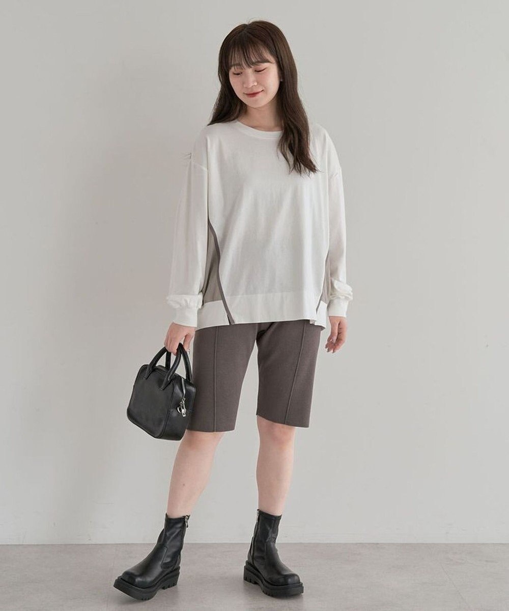 Green Parks グログランテープ配色ドッキングプルオーバー 