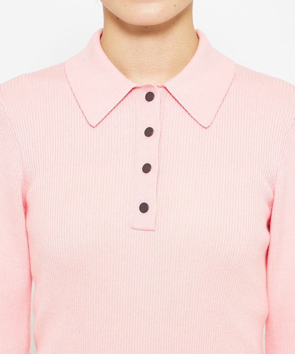 uncrave 【洗濯機洗い可】リブ フレアスリーブポロニット（uncrave STANDARD） 