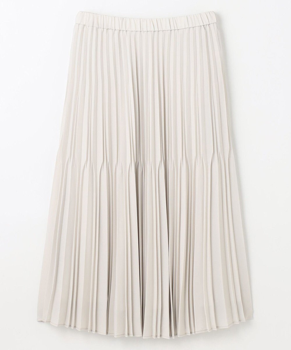 ANY L 【ウエストゴム】2段プリーツスカート 