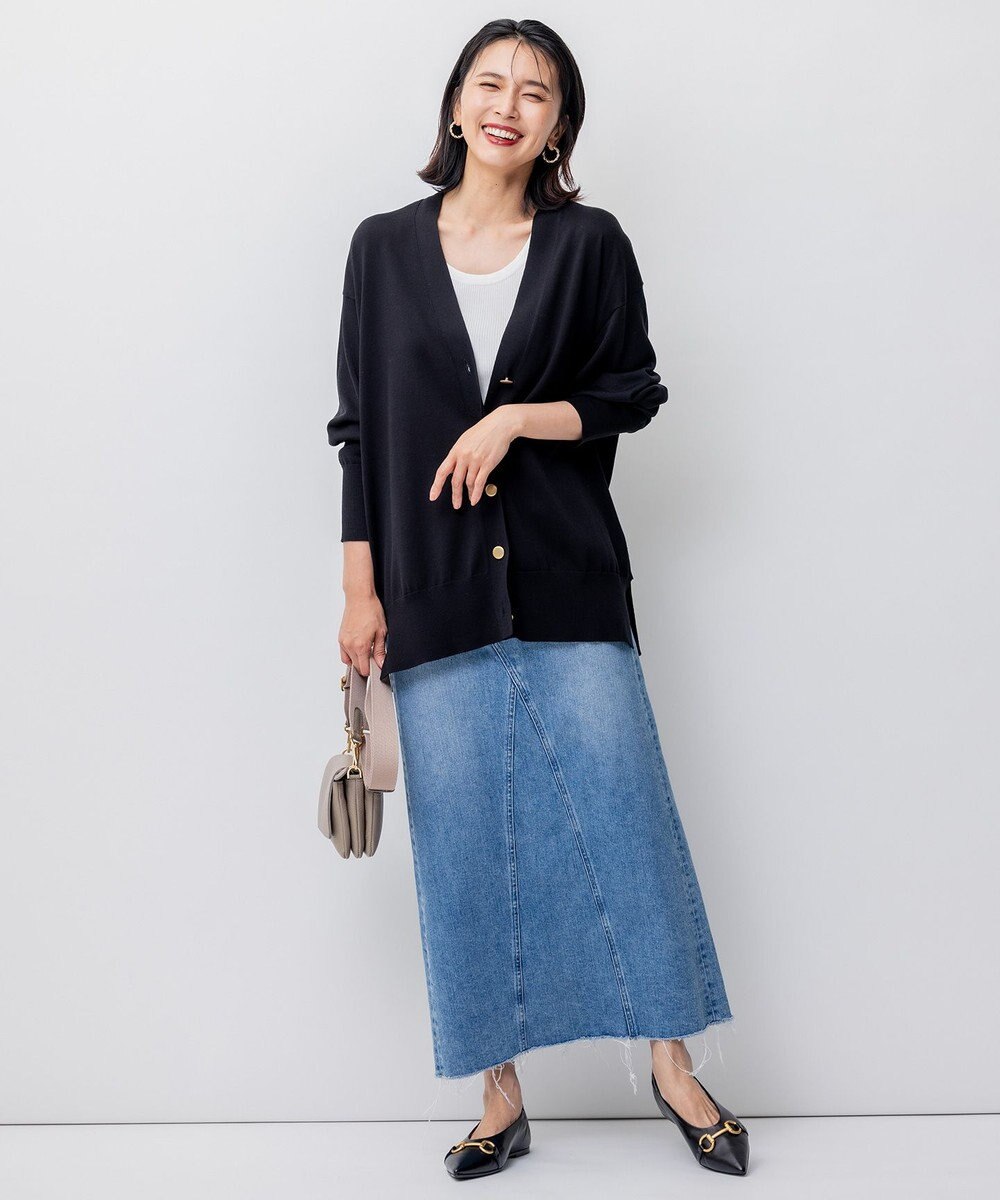 23区 【洗える】シルクコットン カーディガン 