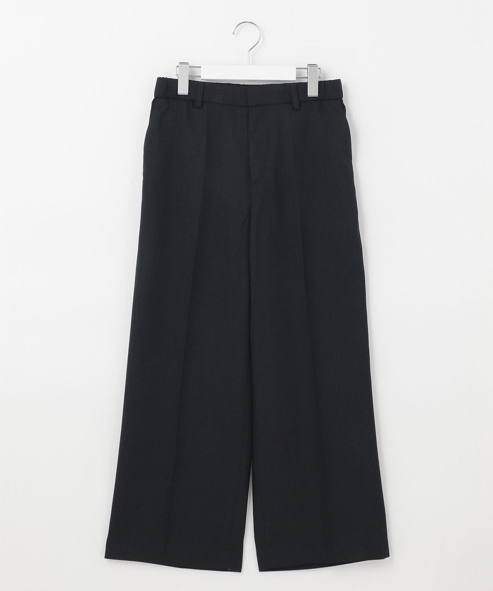 自由区 【接触冷感・速乾・UVカット・撥水・防シワ】リネンライクツイル ワイドストレート 