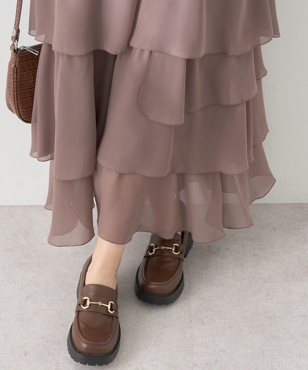 earth music&ecology アシンメトリーティアードワンピース 