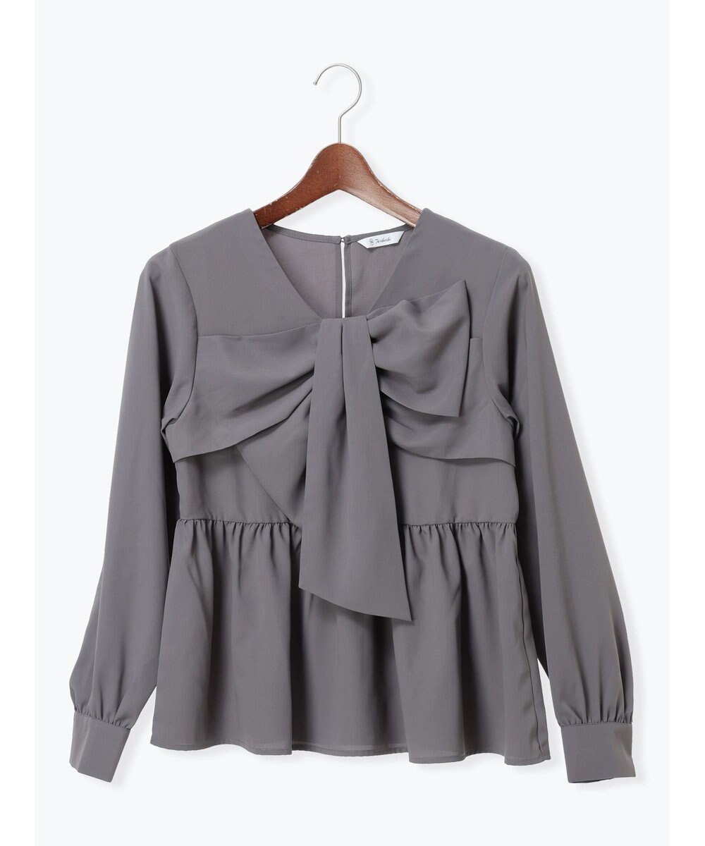Te chichi リボンディテールペプラムブラウス 