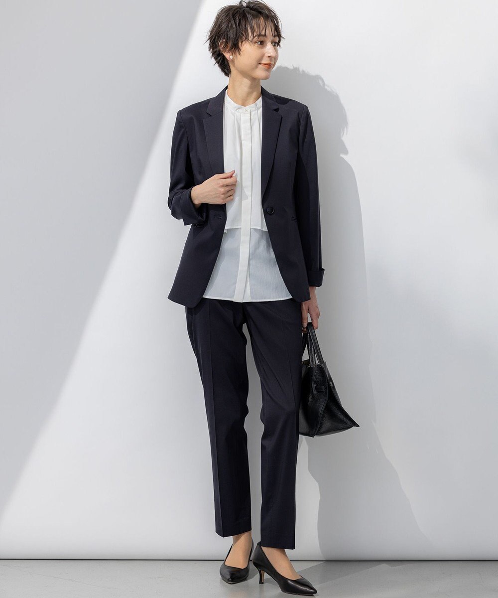 23区 L 【撥水加工/洗える】シアーナイロンツイル レイヤード ブラウス 