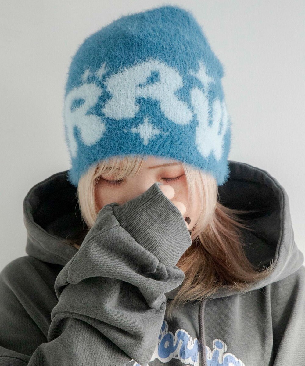 WEGO シャギーキラキラロゴニットキャップ 