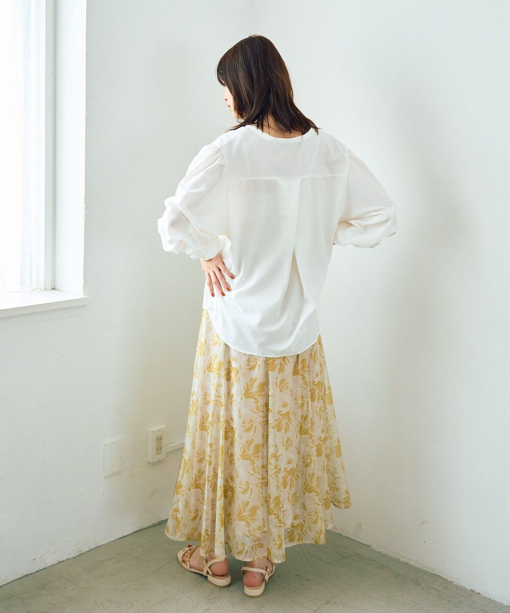 YECCA VECCA タックスリーブスキッパーブラウス 