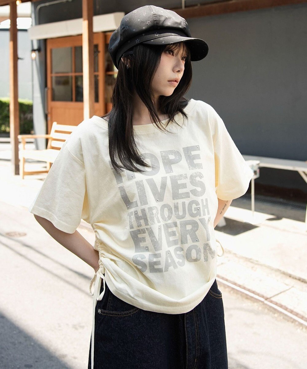 WEGO サイドドロストオフショルグラフィックT 