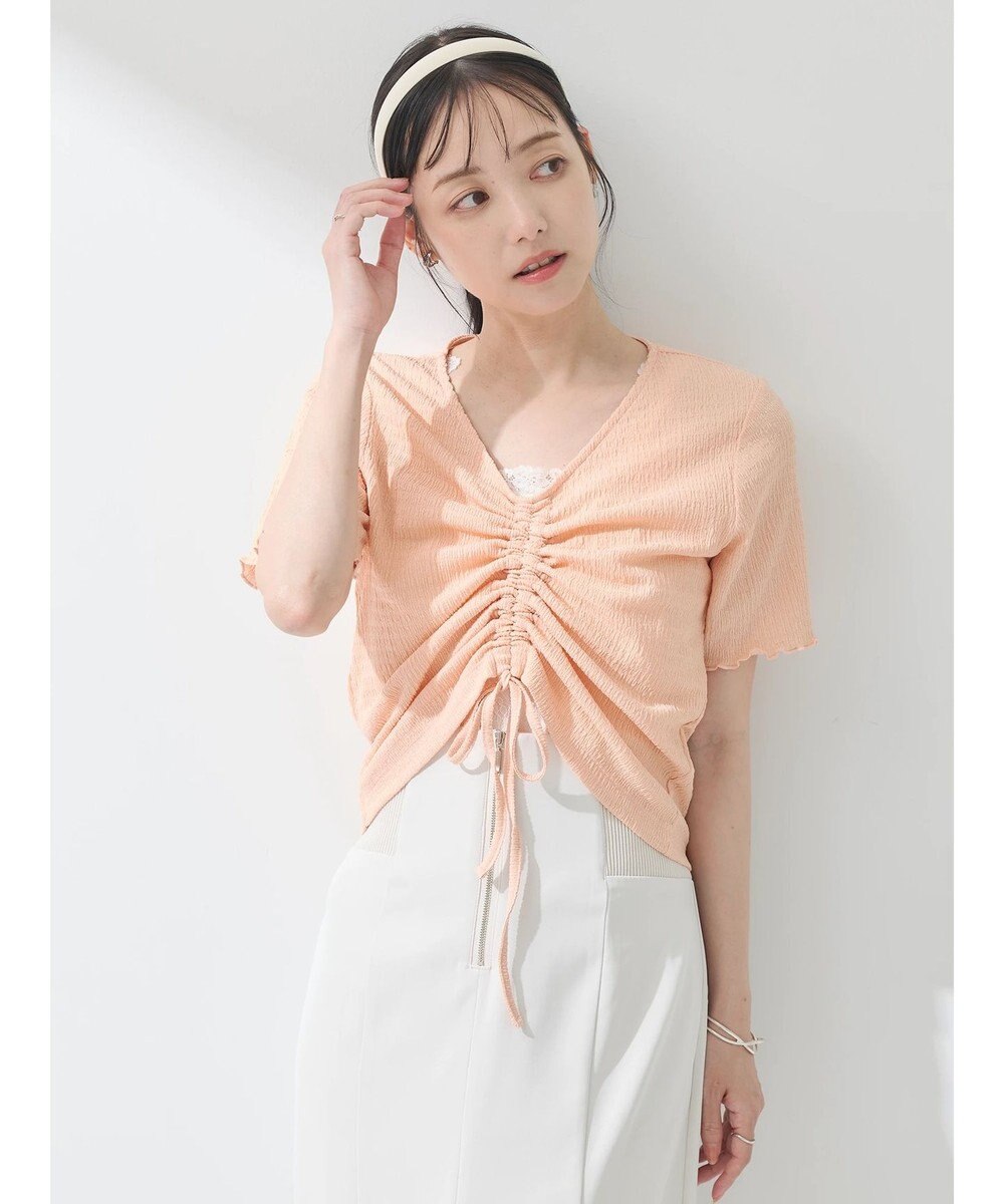 earth music&ecology ポコポコギャザードロストプルオーバー 