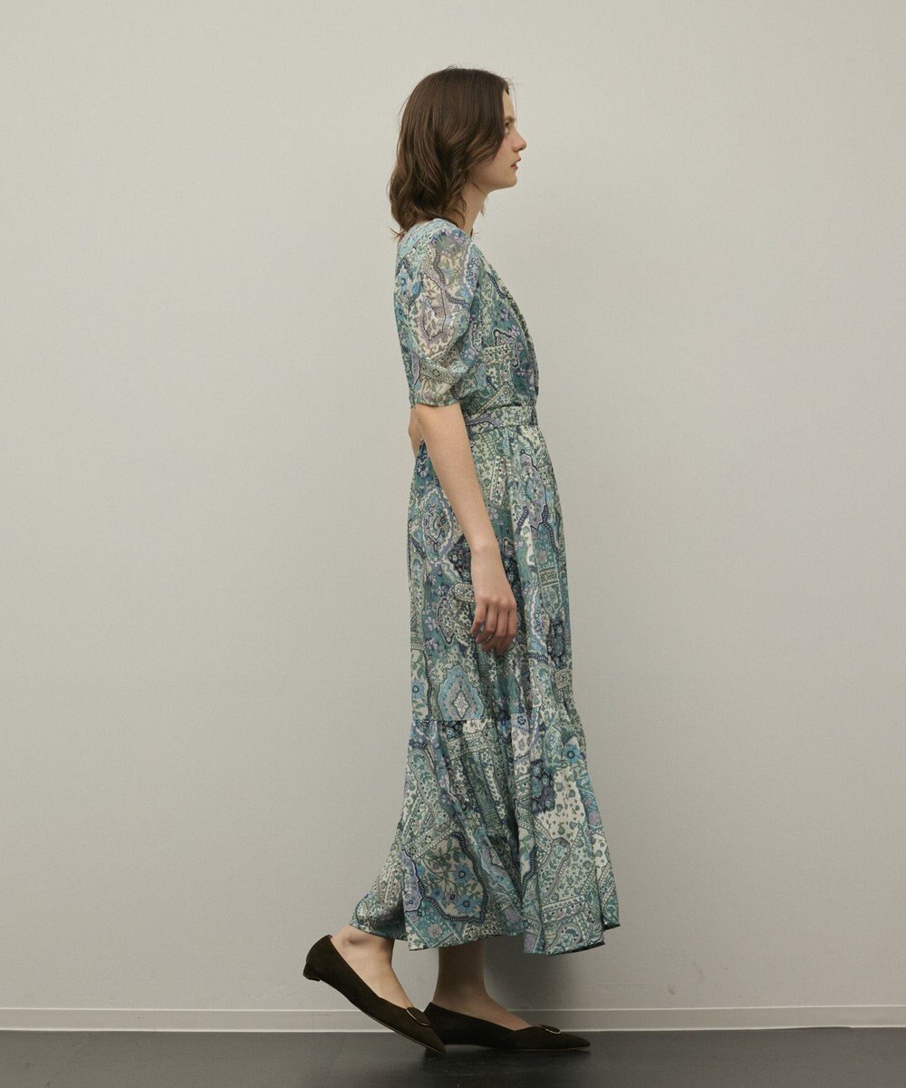 GRACE CONTINENTAL パッチワークプリントワンピース 