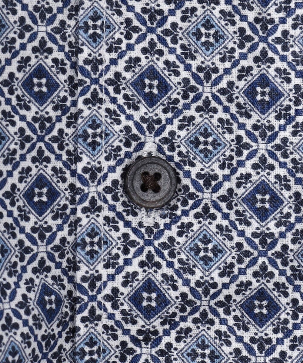 JOSEPH ABBOUD 【サスティナブル】リヨセルリネンプリント シャツ 