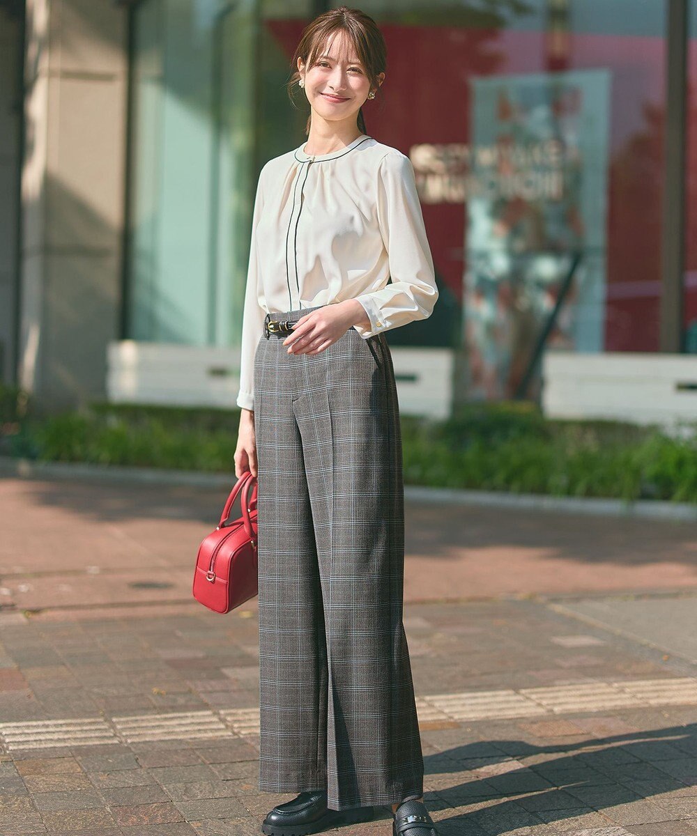 ANY SIS S 【洗える】フロントタックバイカラー ブラウス 