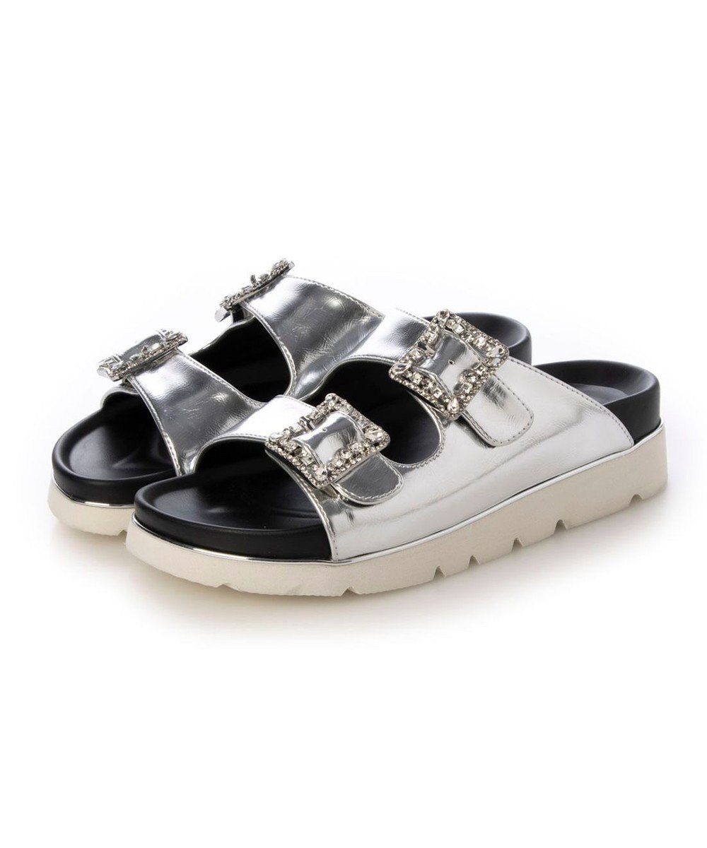 MODE ET JACOMO <carino>厚底ビジューバックルサンダル 