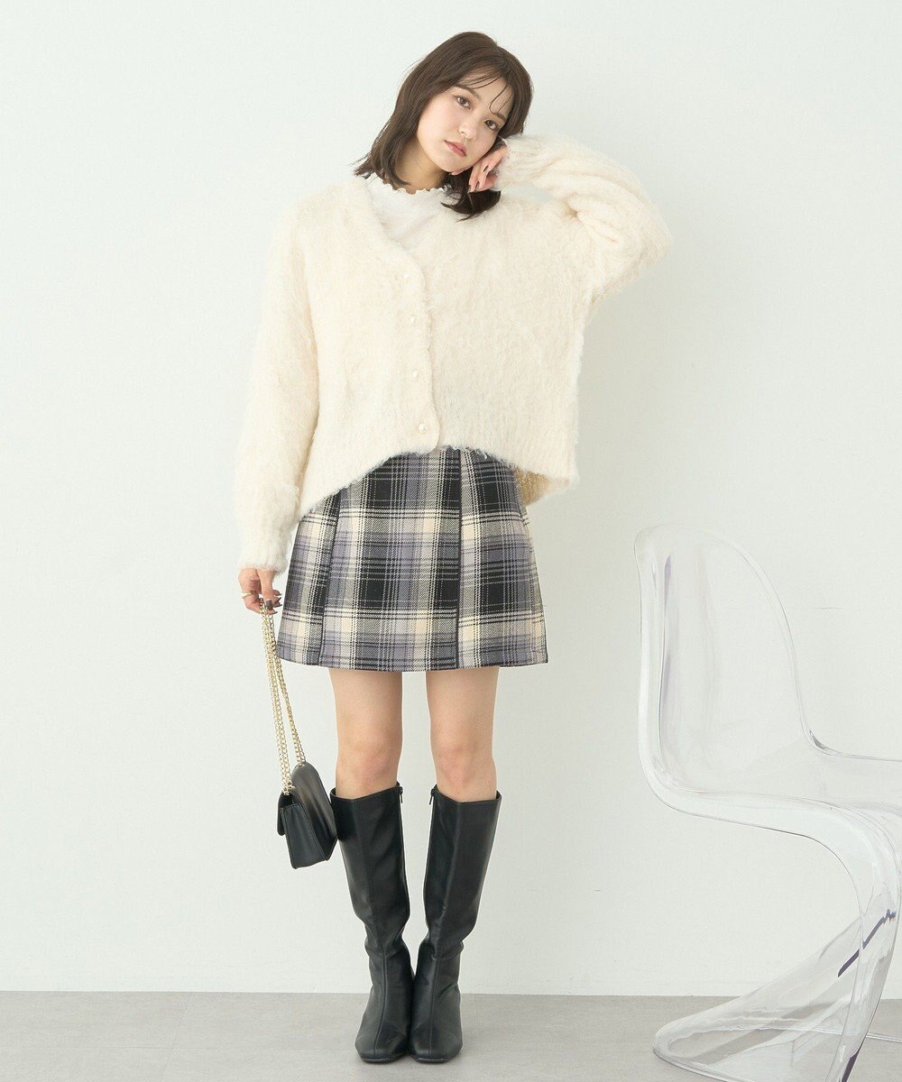 earth music&ecology フワフワパールニットカーディガン 