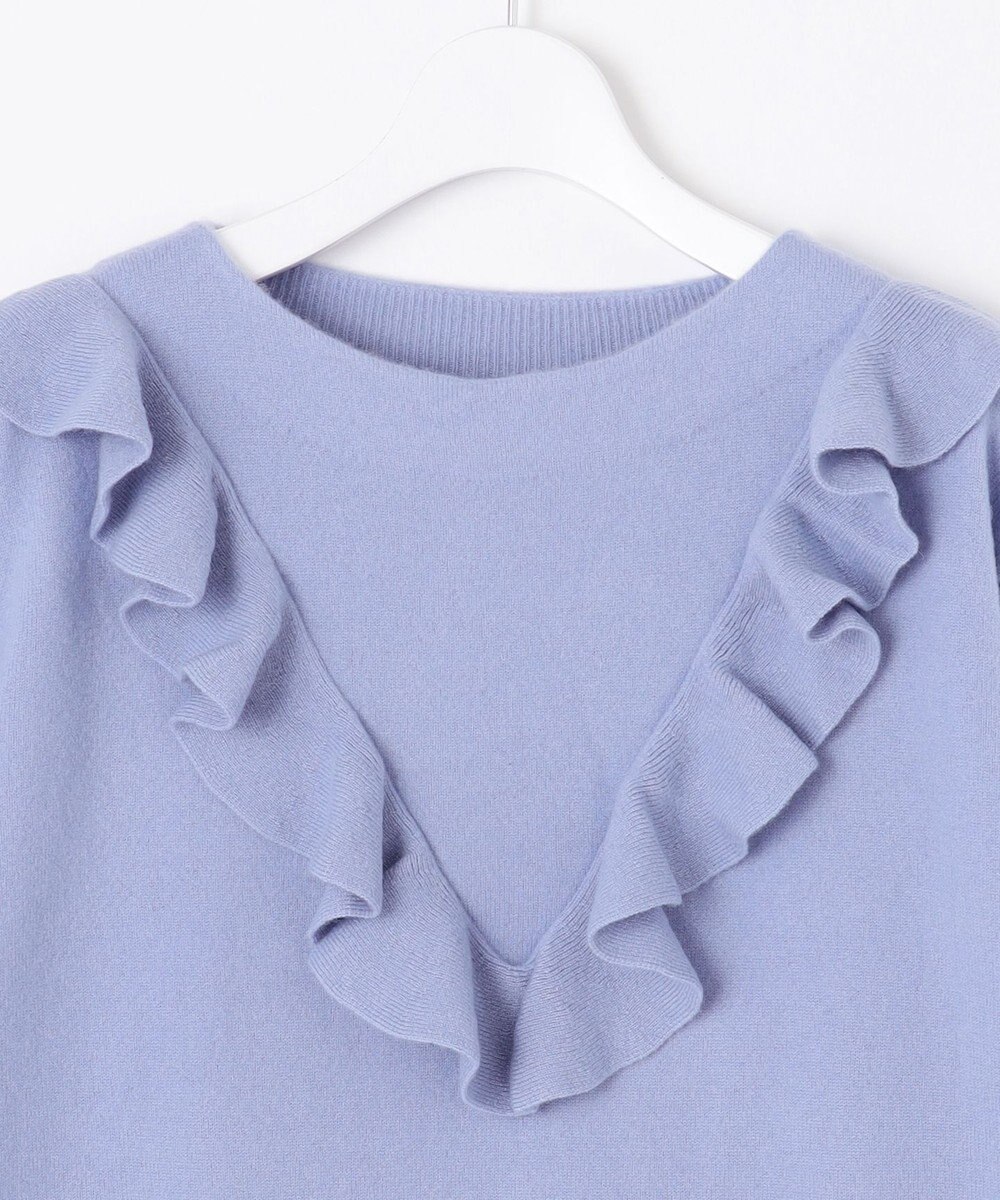 自由区 【洗える】ピュアカシミヤフリルディティール ニット 