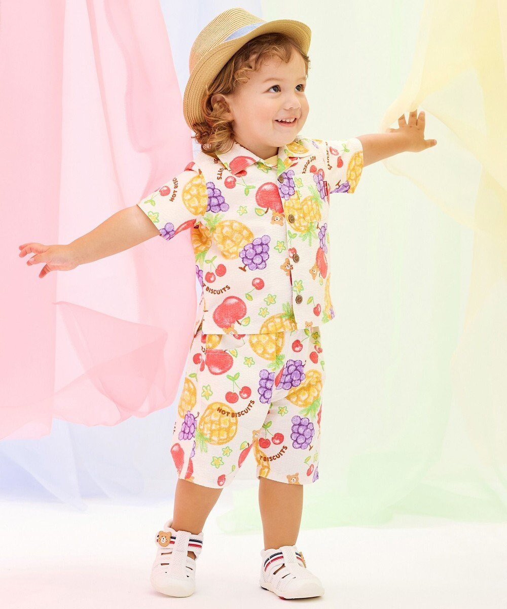 MIKI HOUSE HOT BISCUITS 【48-54cm】 麦わら風 中折れハット 