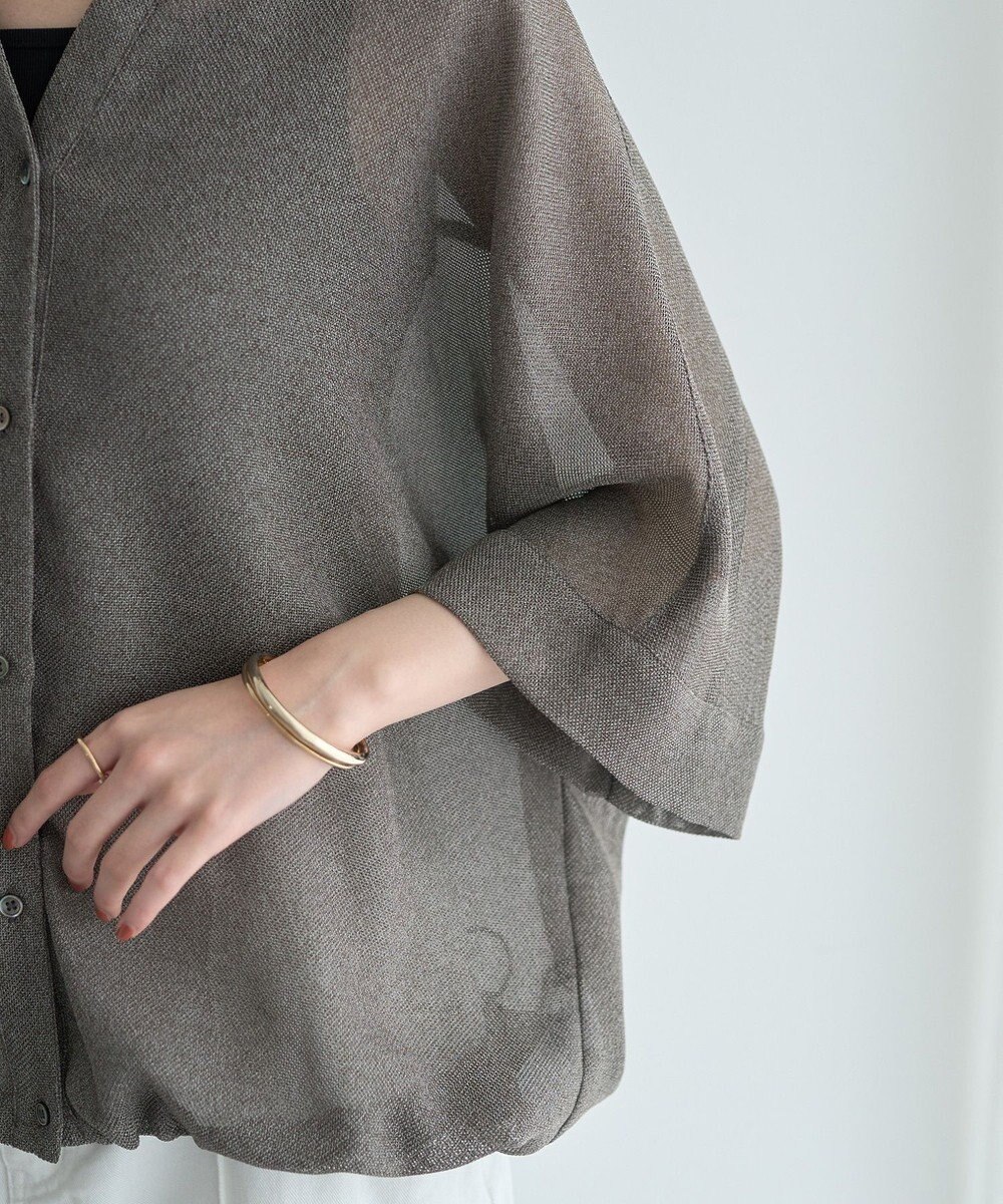 YECCA VECCA 　裾ドロストメッシュシャツ 