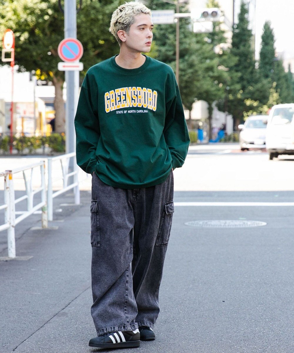 WEGO ヘビーウエイト刺繍グラフィックロンT 