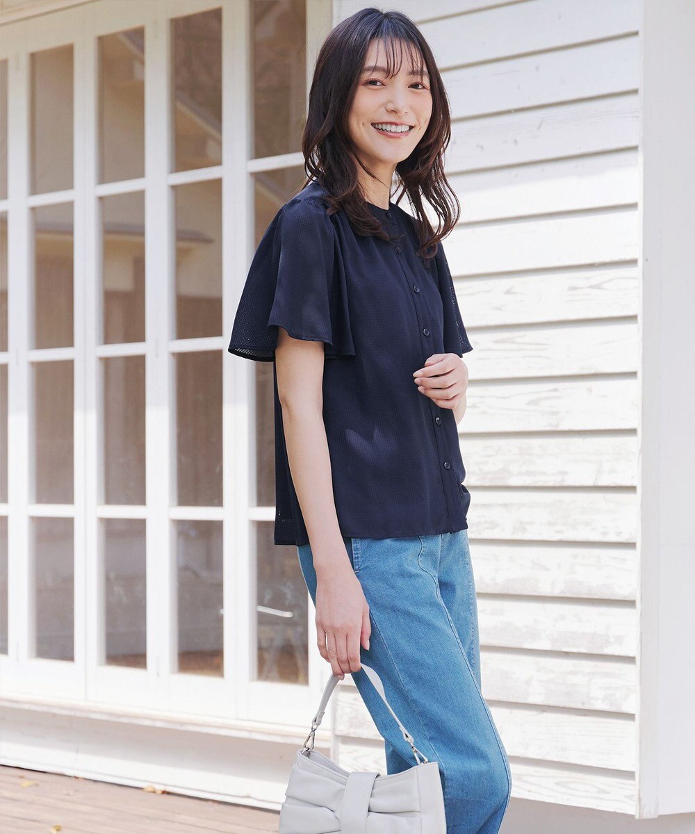 Tiaclasse 【セットアップ対応・洗える】シアーチェックブラウス 