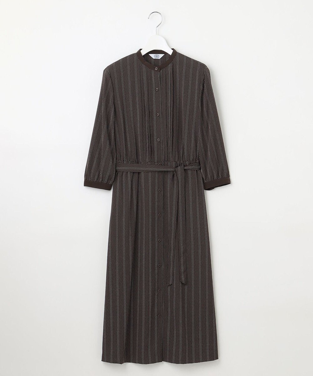 J.PRESS LADIES L 【洗える】ドットデシンプリント ピンタック ワンピース 