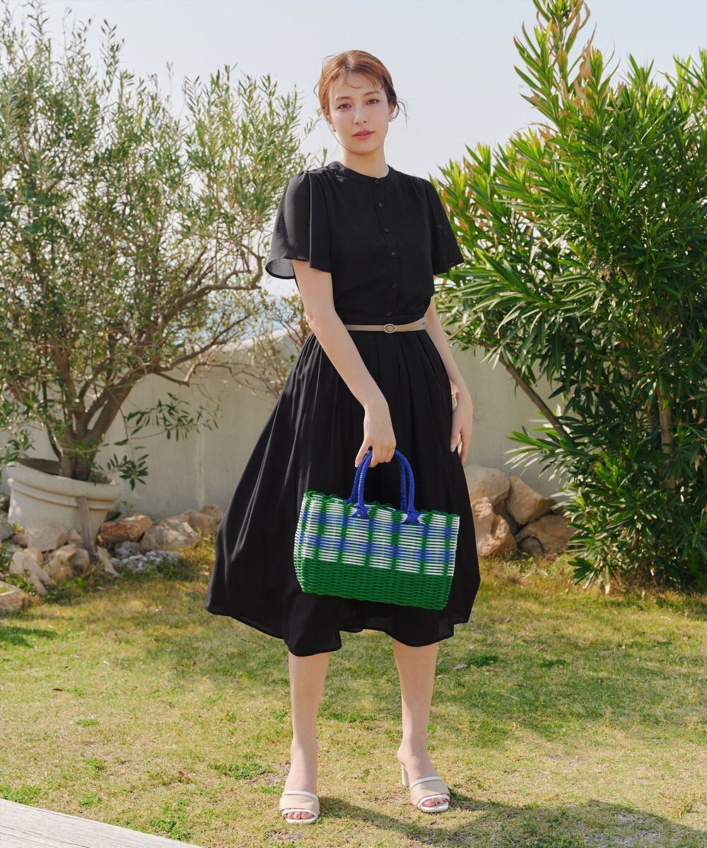 Tiaclasse 【セットアップ対応・洗える】シアーチェックブラウス 